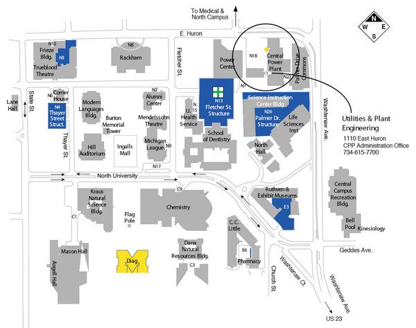 University of Michigan Map