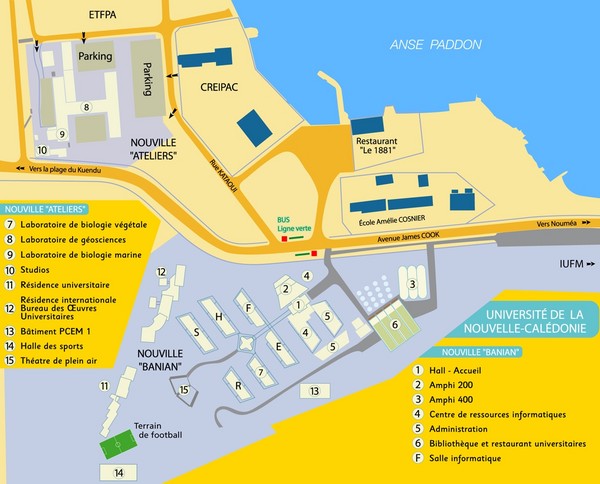 University of New Caledonia Map