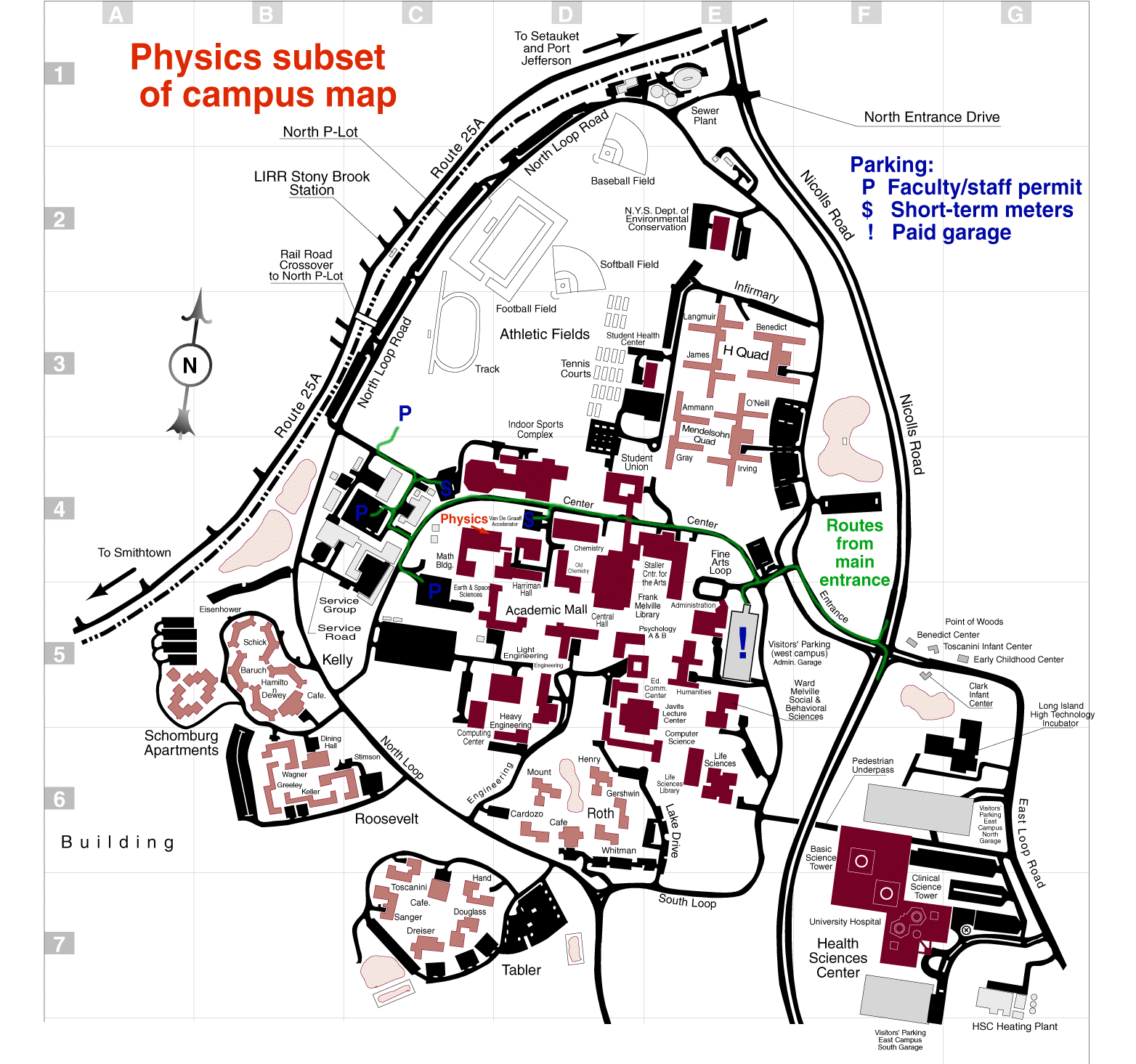 University Of New York At Stony Brook Campus Map Long Island Ny
