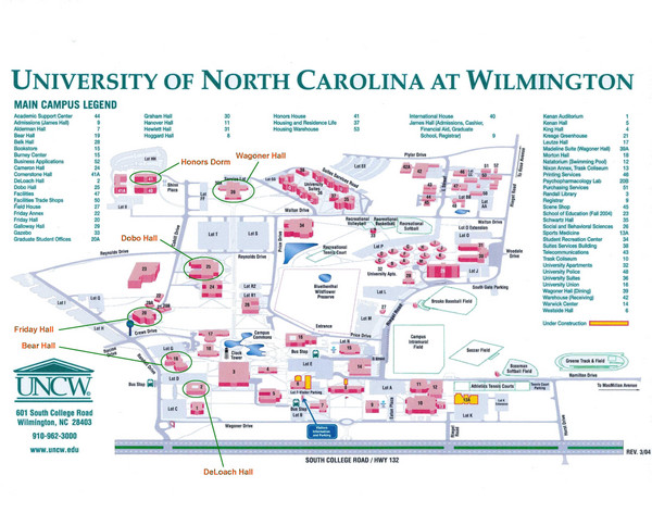 University of North Carolina at Wilmington Map