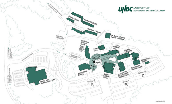 University of Northern British Columbia Campus Map