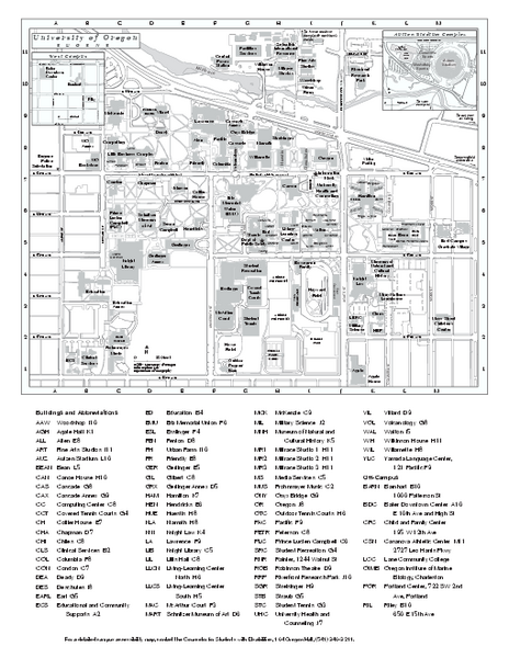 oregon state campus map pdf University Of Oregon Campus Map University Of Oregon Eugene Or oregon state campus map pdf