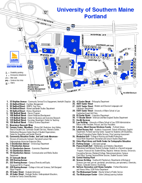 University of Southern Maine - Portland Map