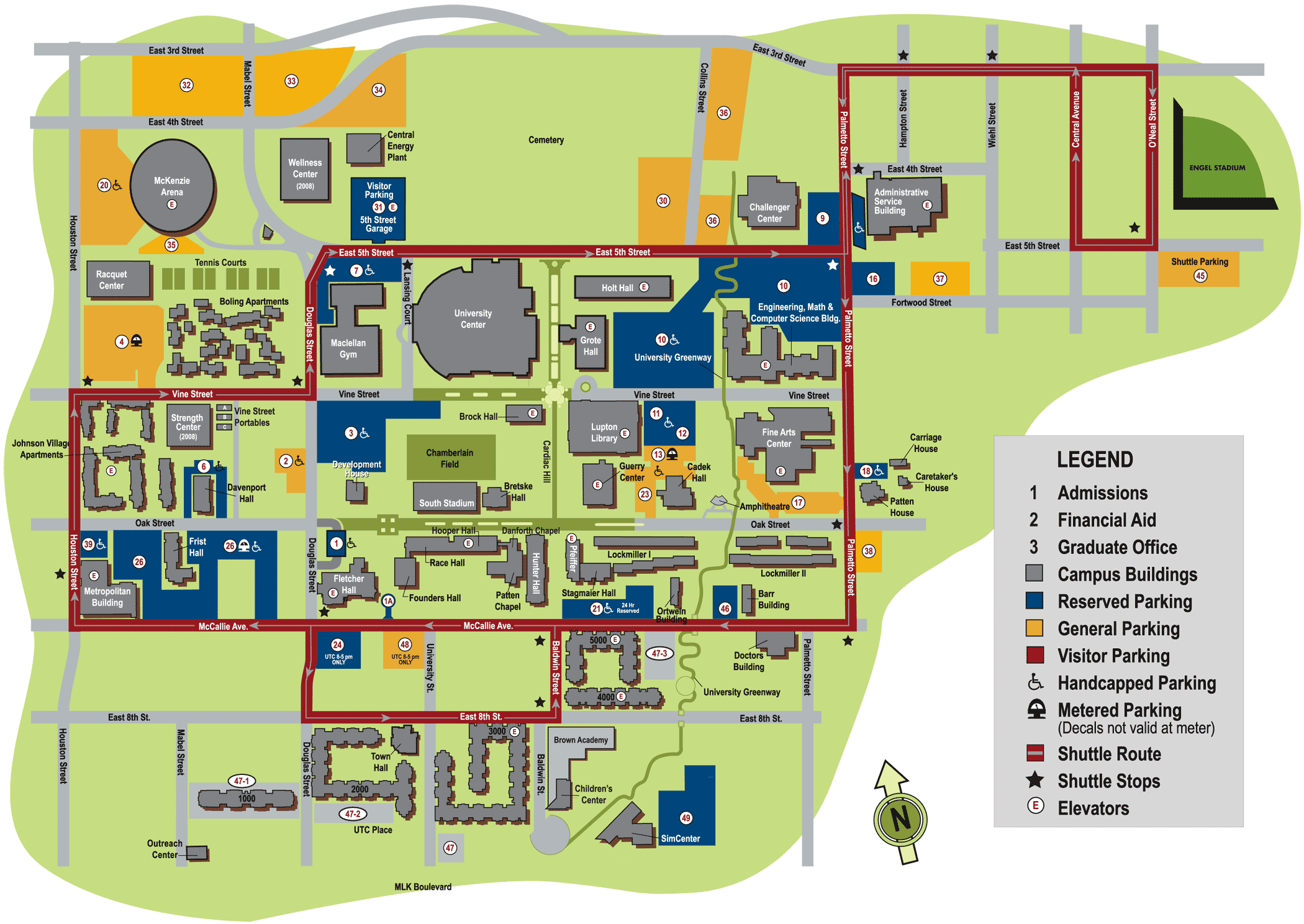 Tennessee Campus Map.