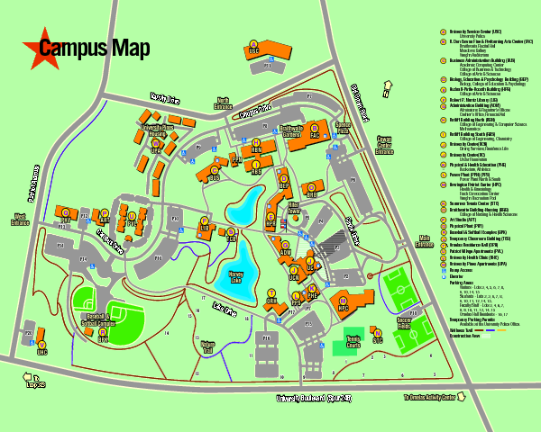 University of Texas at Tyler Map