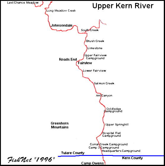 Kern River Camping Map Upper Kern River Area Map - Bakersfield Ca • Mappery