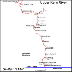Upper Kern River Area Map