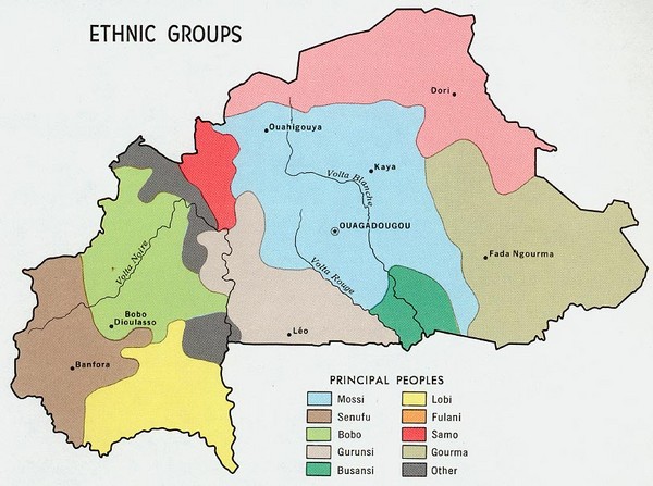 Upper Volta Ethnic Groups Map