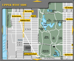 Upper West Side New York Hotel Map