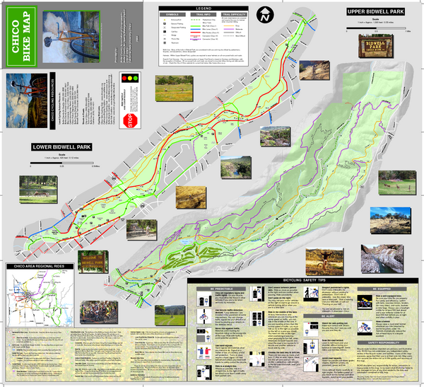 Upper and Lower Bidwell Park Bike Map