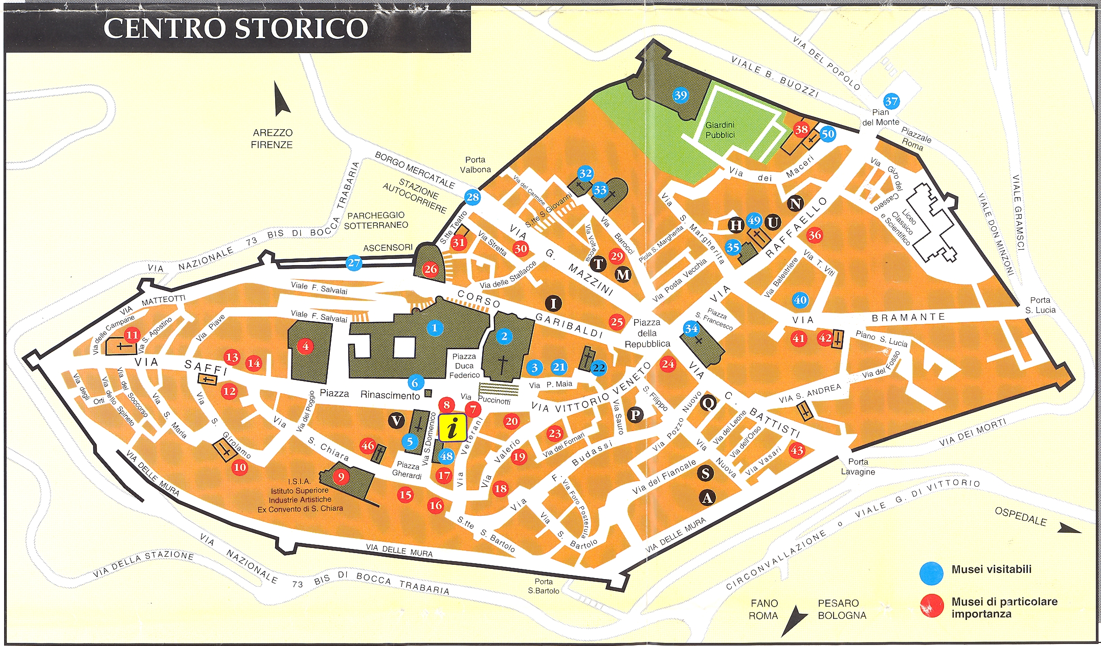 Urbino Italy Map