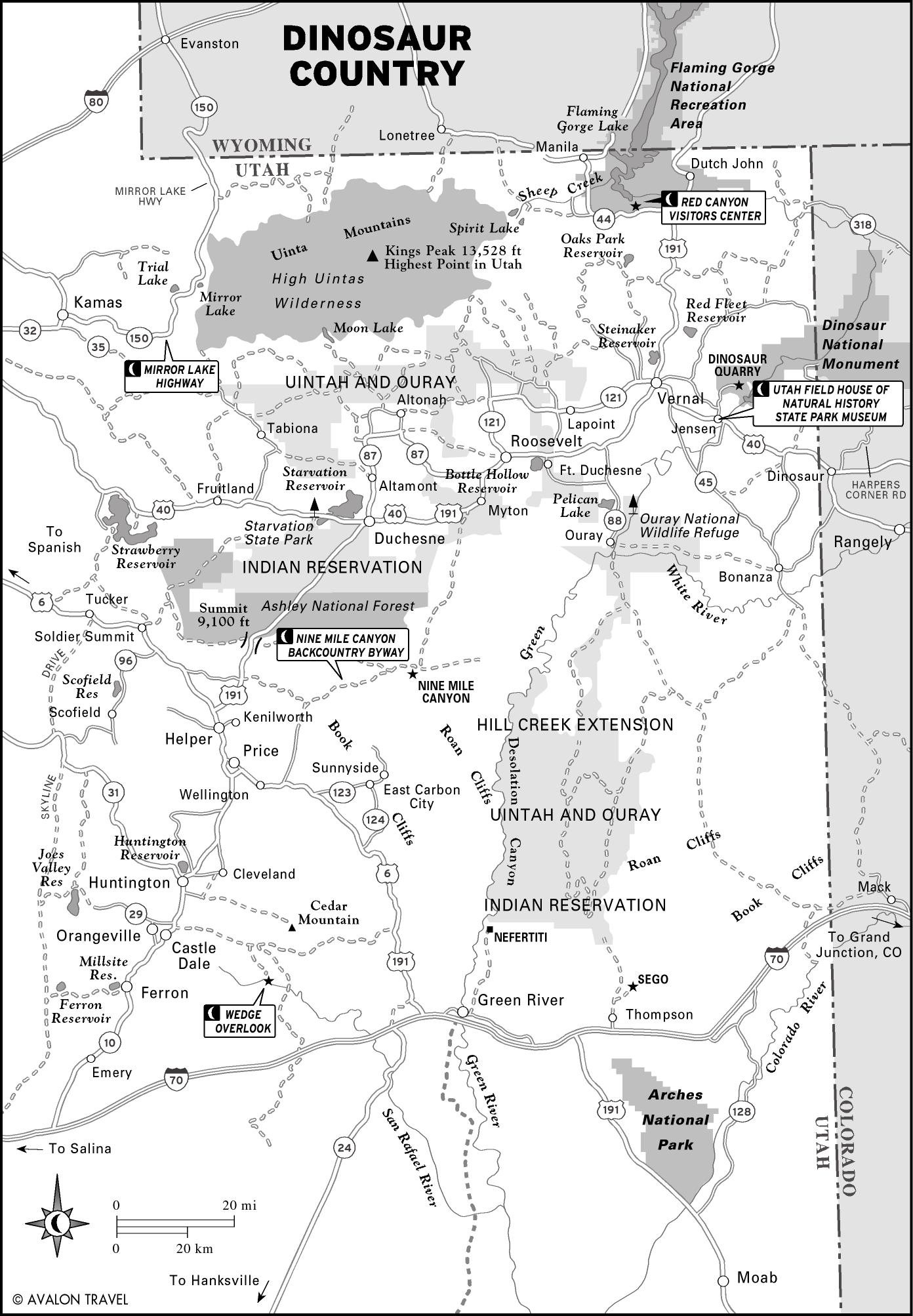 Utah Dinosaur Country Map • mappery