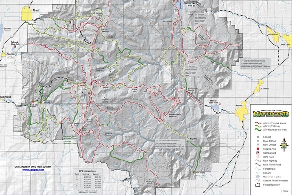 Utha Arapeen OHV Trail System- South Map - Utah • mappery