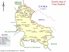 Uttar Pradesh Tourist Map