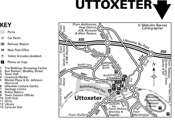 Uttoxeter Town Centre Map
