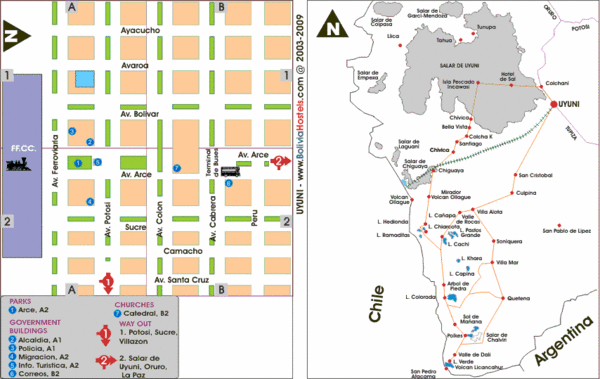 Uyuni Tourist Map