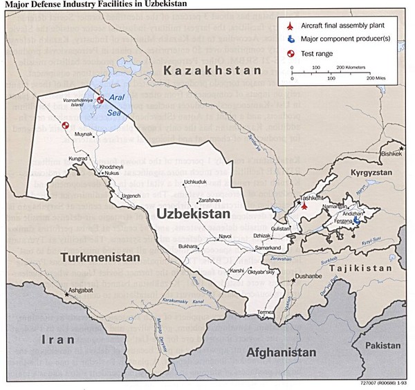 Uzbekistan Defense Facilities Map