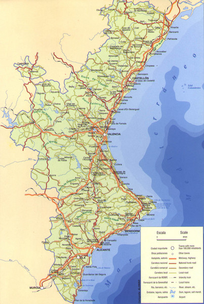 Valencia Spain Road Map