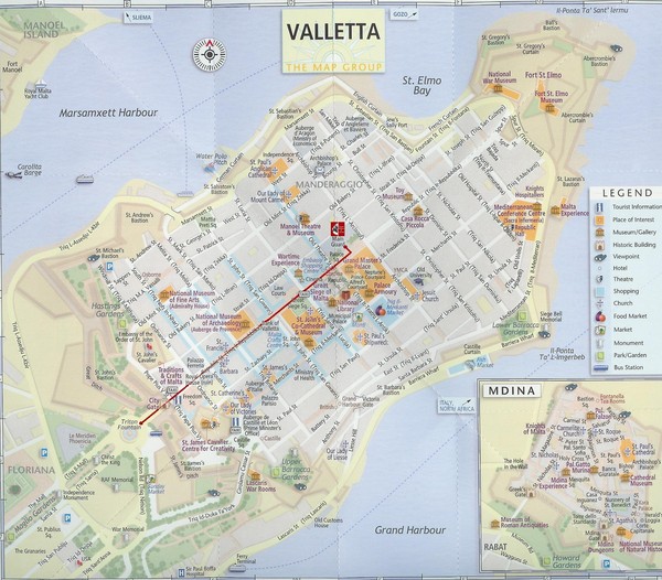 Valletta Tourist Map