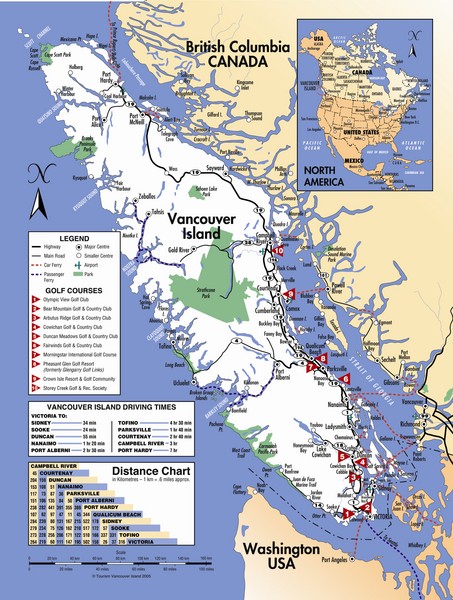 Vancouver Island Road Map