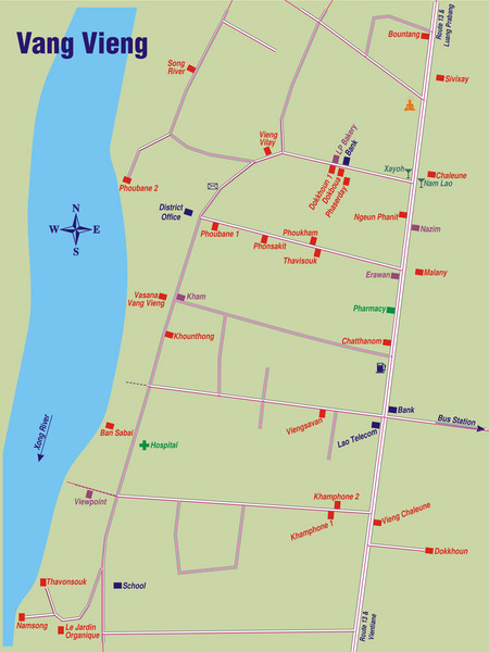 Vang Vieng City Map