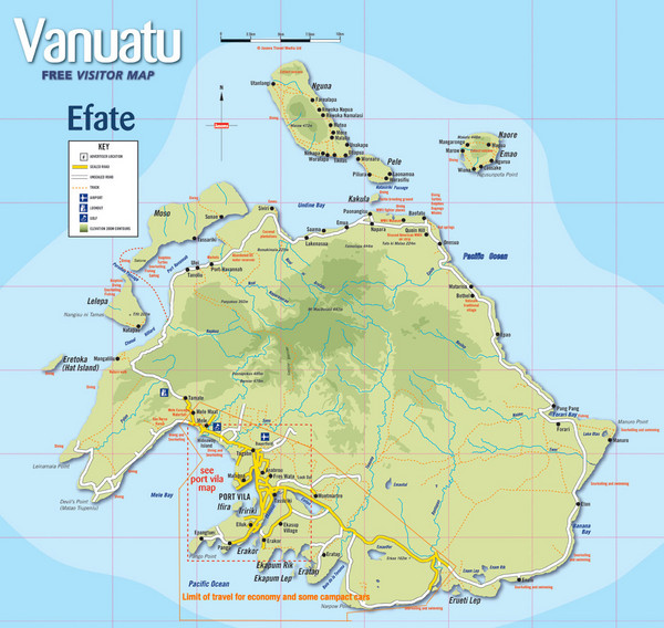 Vanuatu Tourist Map - Efate Vanuatu • mappery
