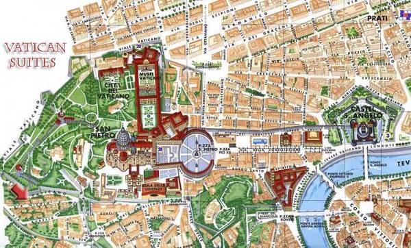 Vatican and surrounding area Map