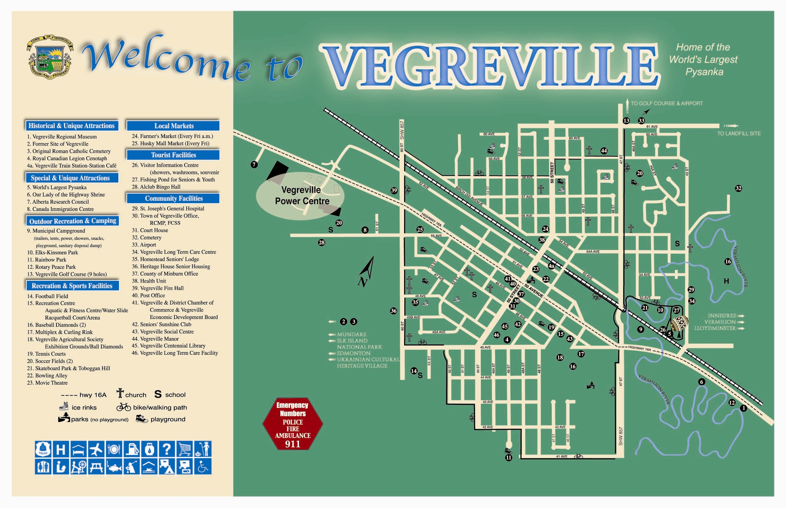 Vegreville Tourist Map Vegreville Alberta Canada • mappery