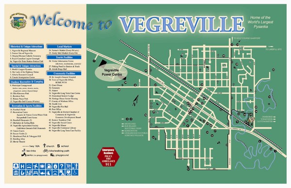 Vegreville Tourist Map