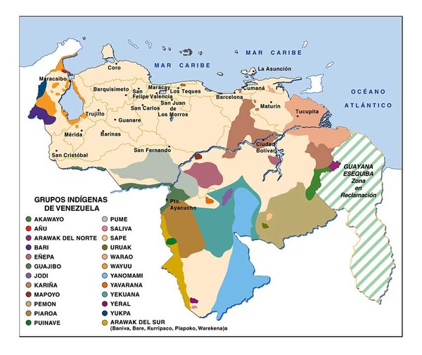 Venezuela Indigenes populations Map