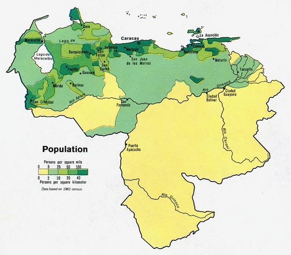 Venezuela Population Map
