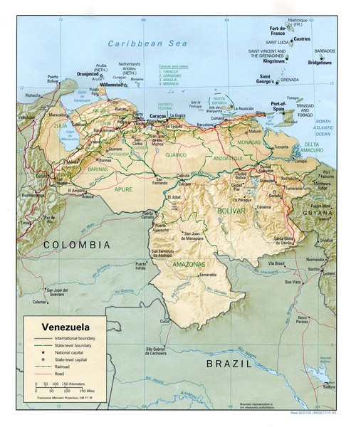 Venezuela relief Map