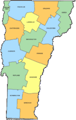 Vermont Counties Map
