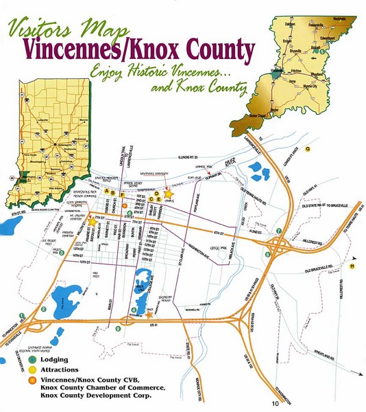 Vicennes and Knox County Indiana Visitor Map