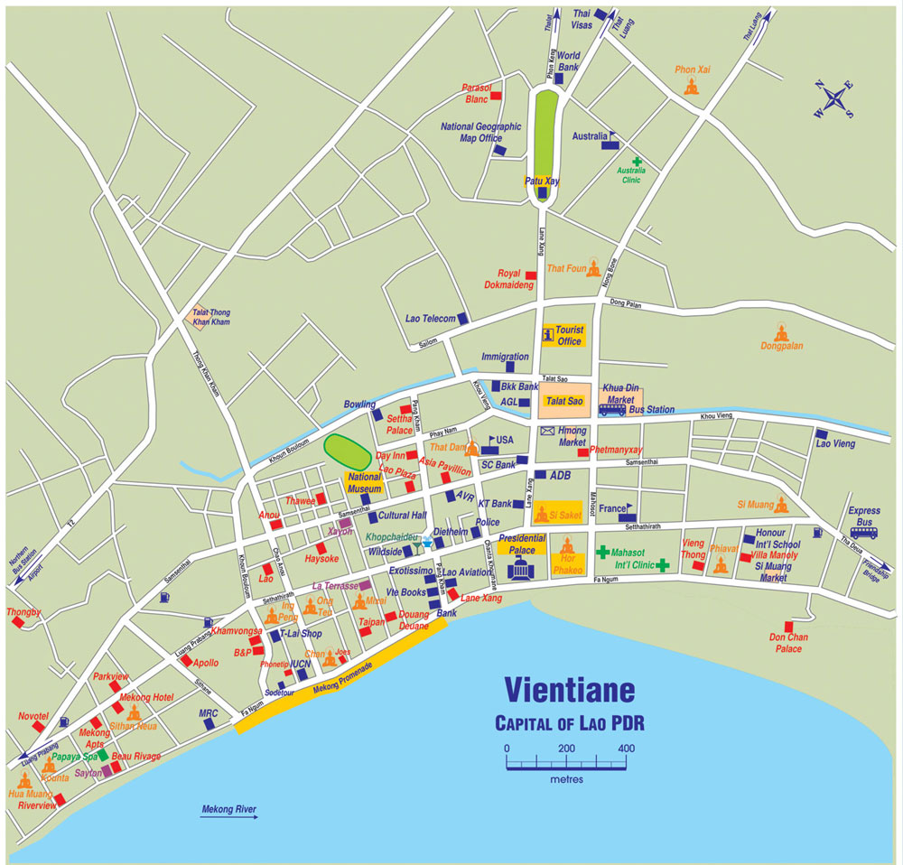 Vientiane City Map - Vientiane Laos • mappery