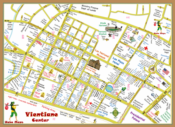 Vientiane city center map