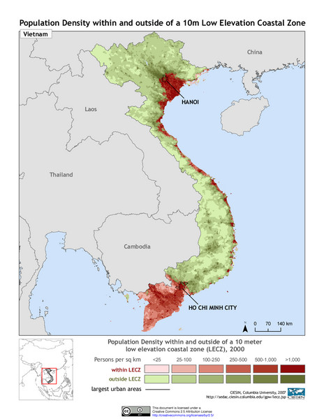 Vietnam 10m LECZ and Population Density Map