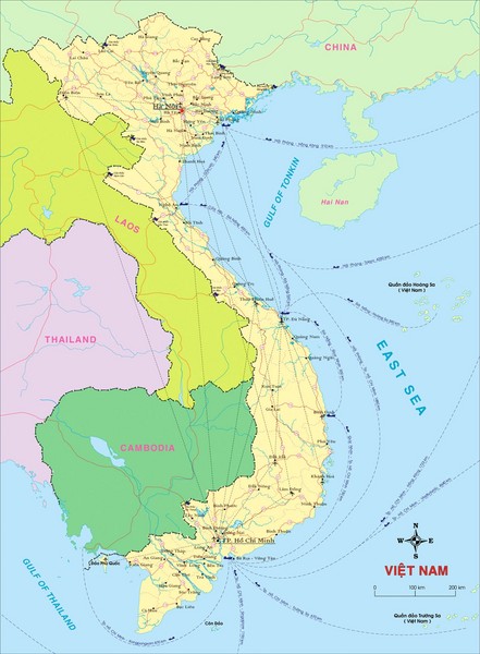 Map Vietnam Neighboring Countries