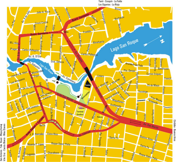 Villa Carlos Paz Center Map