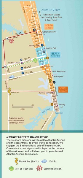 Virginia Beach Boardwalk Map Virginia Beach Tourist Map - Virginia Beach • Mappery