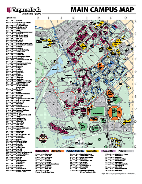 university of virginia campus map pdf Virginia Tech Campus Map Blacksburg Virginia Mappery university of virginia campus map pdf