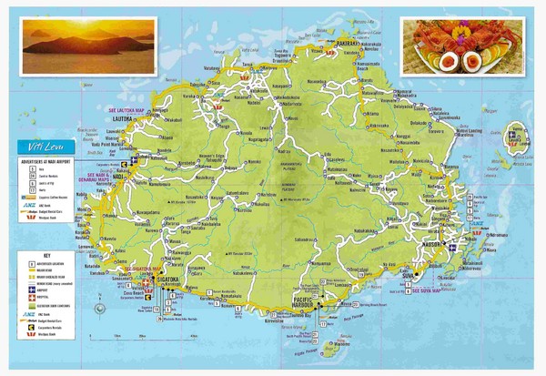 Viti Levu Fiji Tourist Map