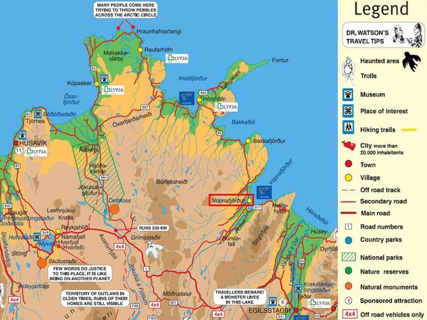 Vopnafjördur Tourist Map