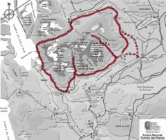 W Circuit Torres del Paine National Park Map