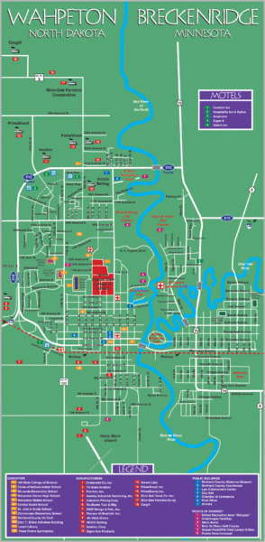 Wahpeton and Breckenridge City Map