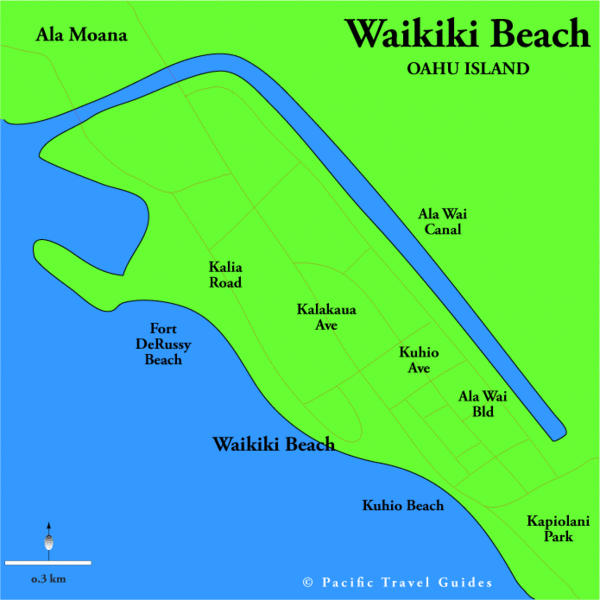 Waikiki Beach Hawaii Beach Map Waikiki Beach Hawaii Mappery