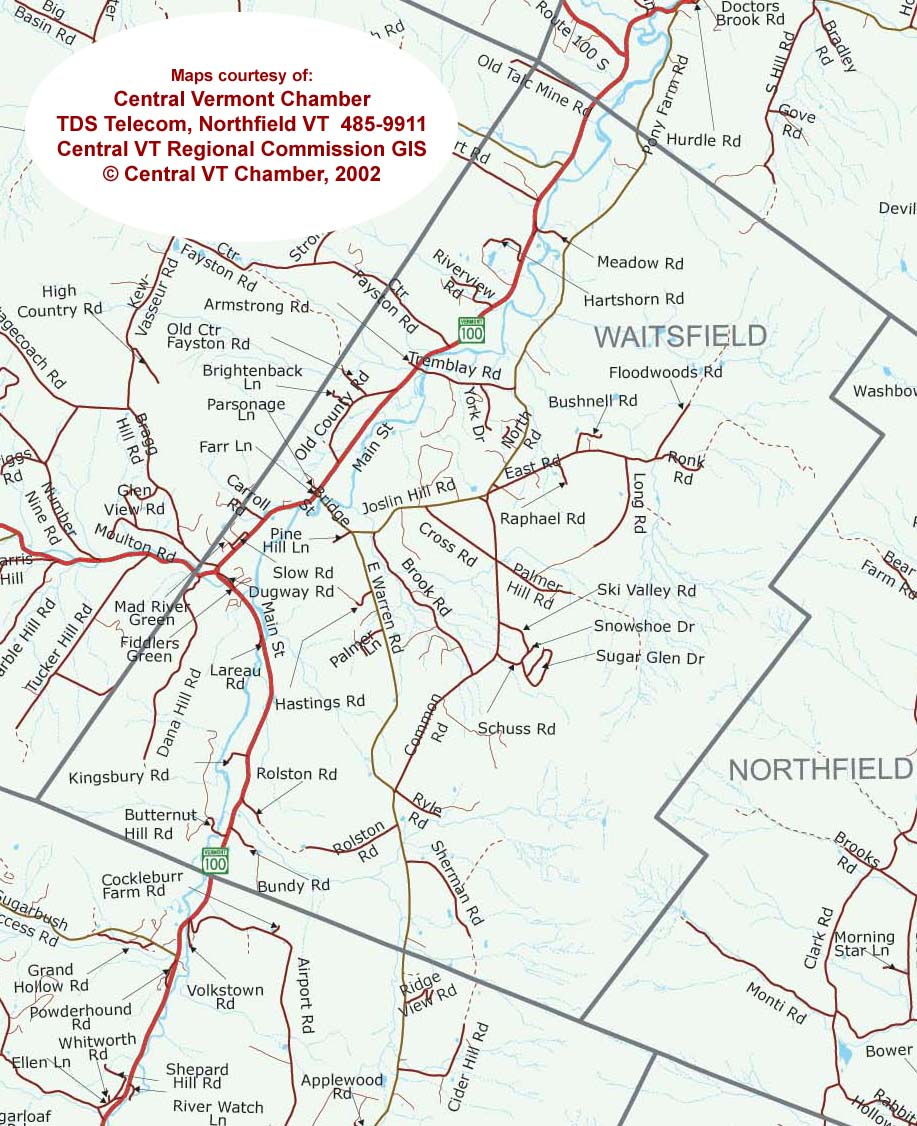 Waitsfield Vermont City Map Waitsfield Vermont • mappery