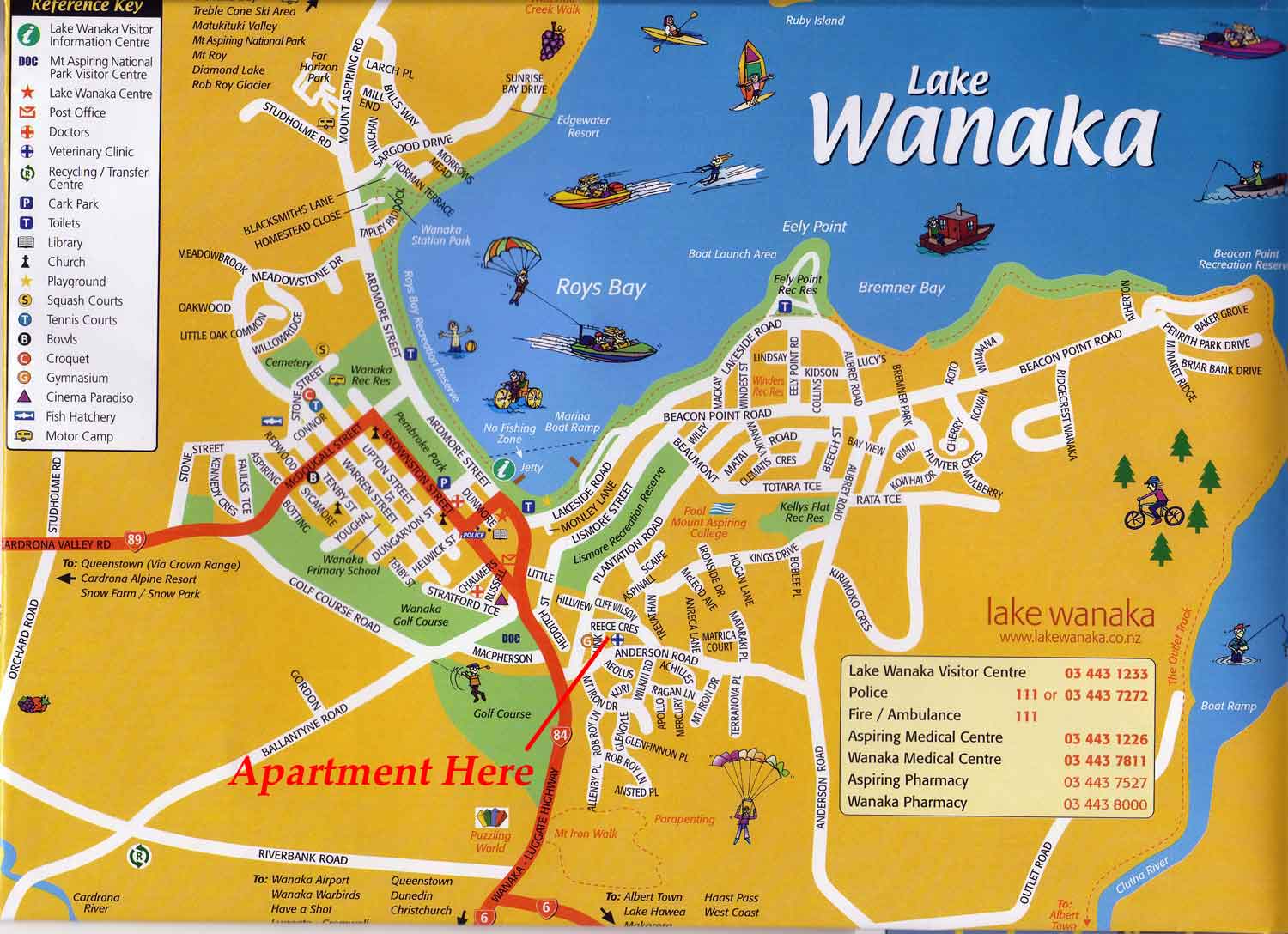 Wakana Town Map Wanaka New Zealand Mappery