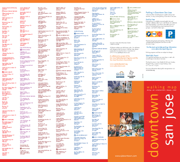 Walking Guide to Downtown San Jose California Map san jose ca • mappery