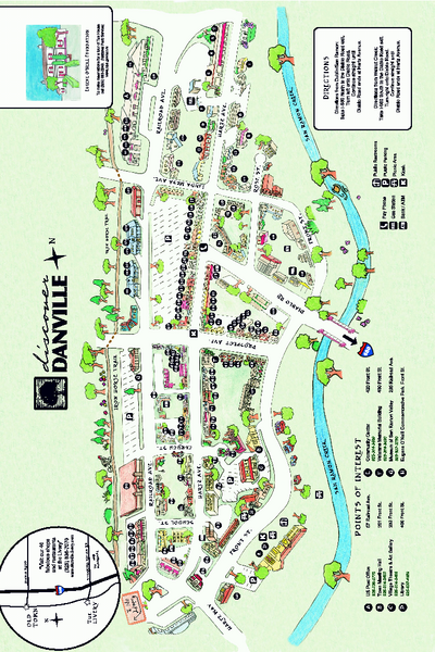 Walking Map of Downtown Danville, California